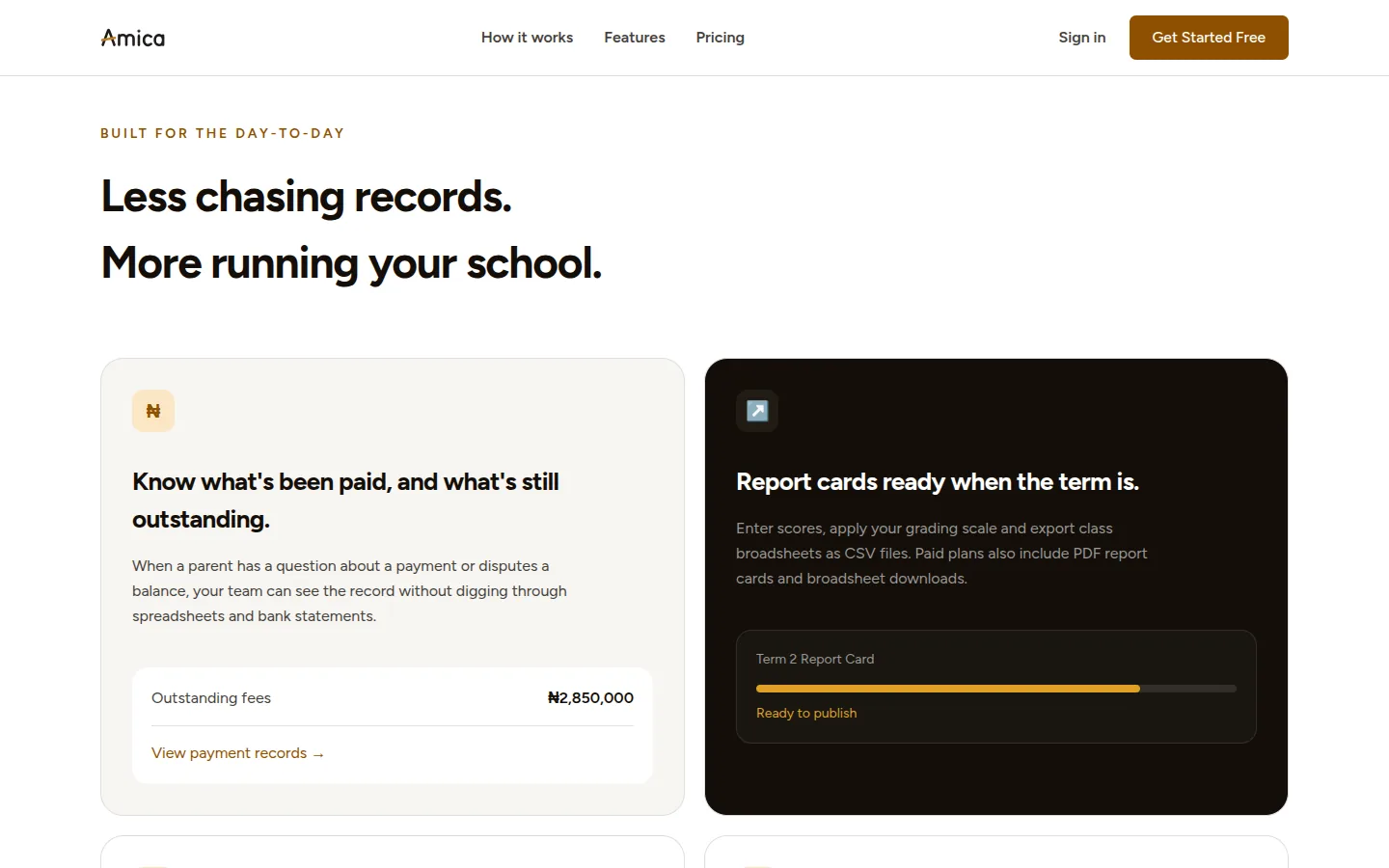 Amica School Portal screenshot 2