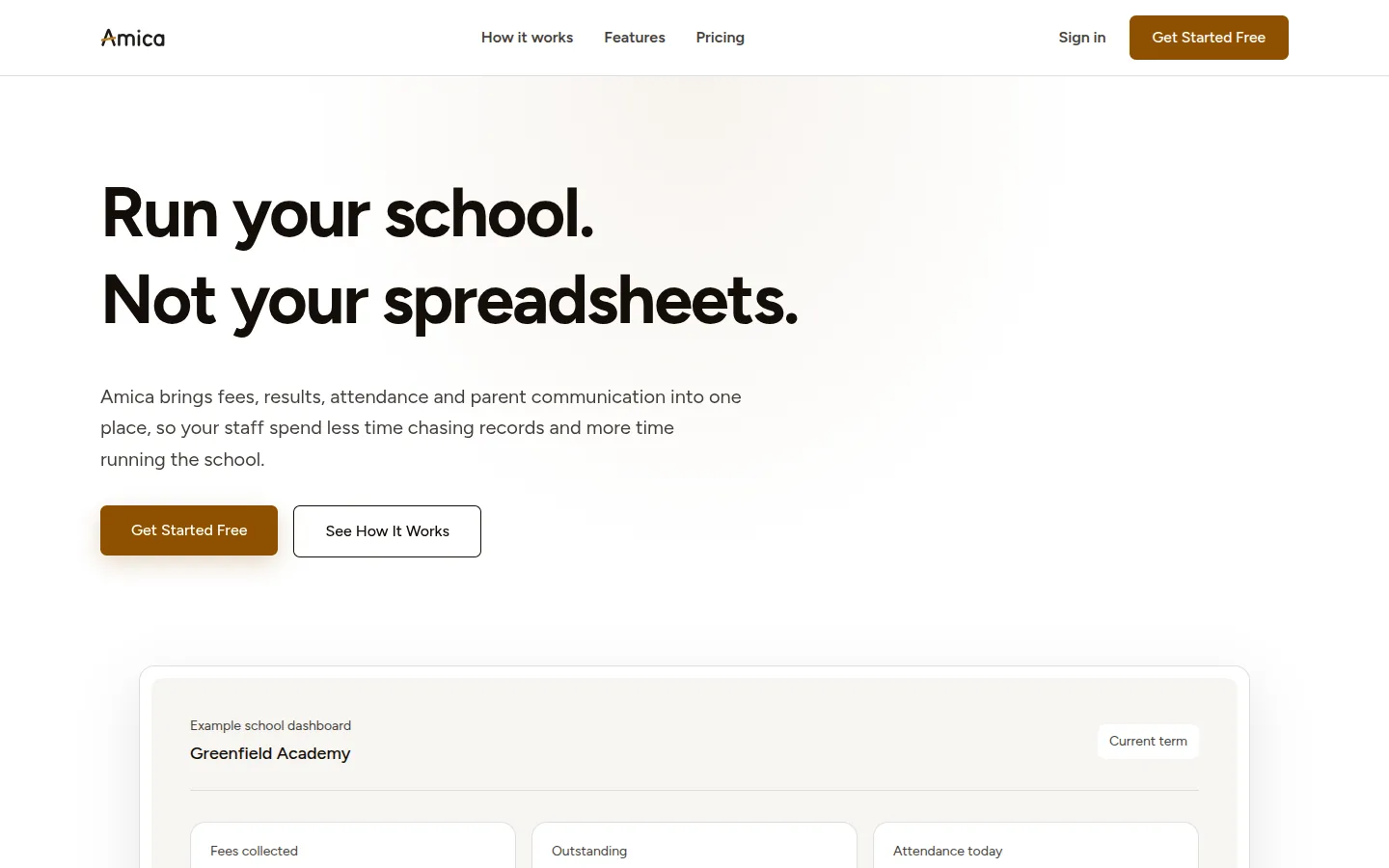 Amica School Portal screenshot 1